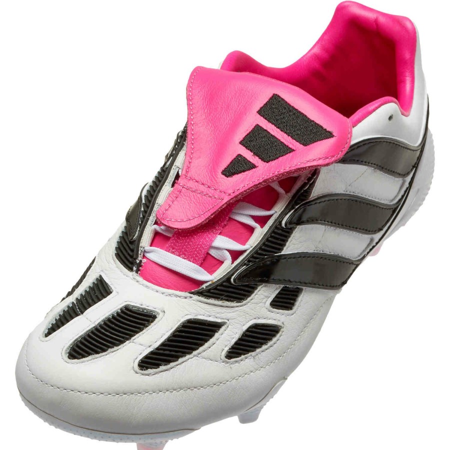 Soccer Shoes * | Adidas Predator Precision+ Fg Firm Ground Soccer Cleats White & Black With Team Shock Pink 2 Soccer Shoes