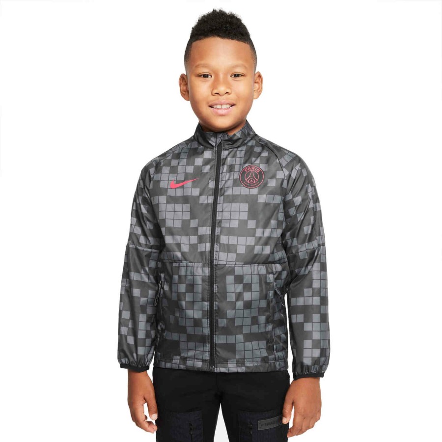 Soccer Apparel * | Kids Nike Psg Dry Repel Awf Graphic Jacket Dark Grey/Black/Siren Red/Siren Red Jackets & Sweatshirts