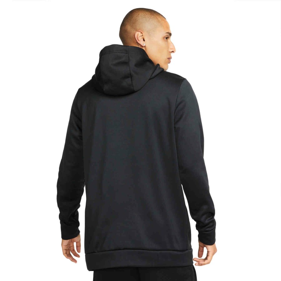 Soccer Apparel * | Nike Therma-Fit Hoodie Black/White Jackets & Sweatshirts