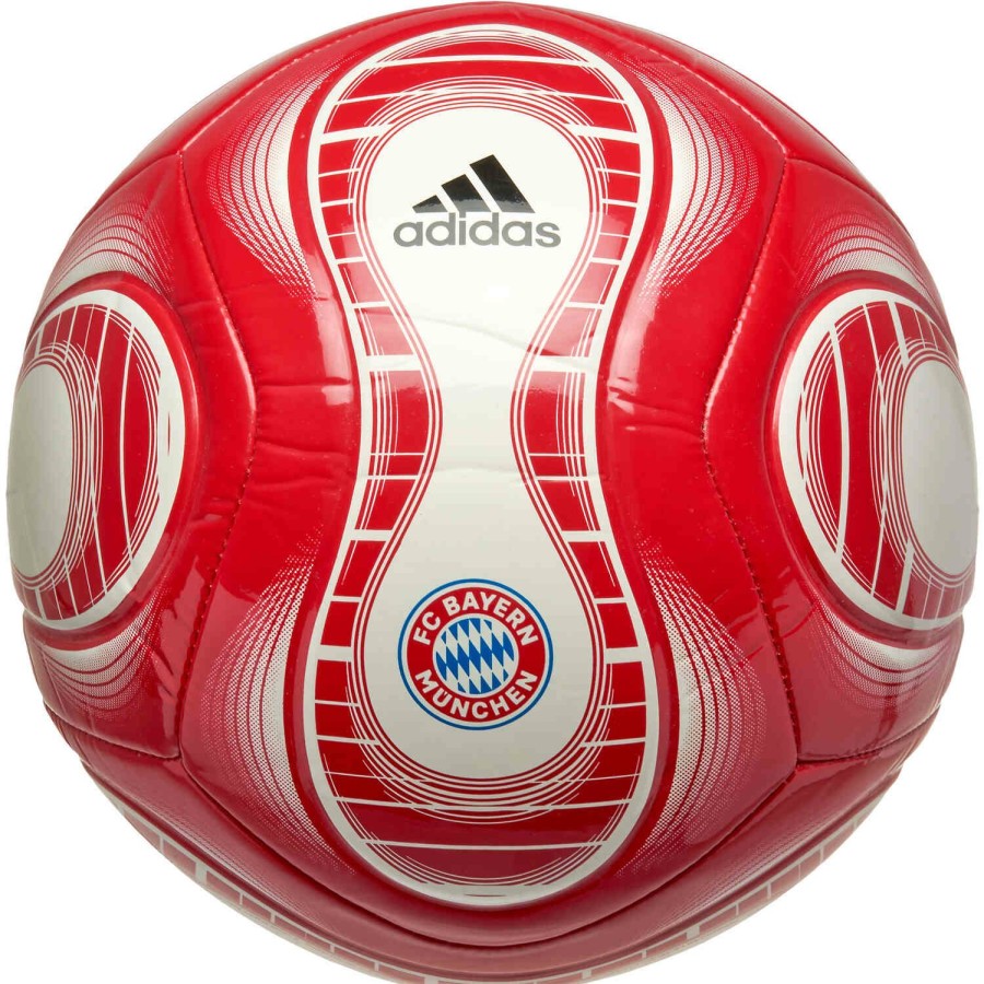 Soccer Equipment * | Adidas Bayern Munich Teamgeist Club Soccer Ball Red & White With Black Soccer Equipment