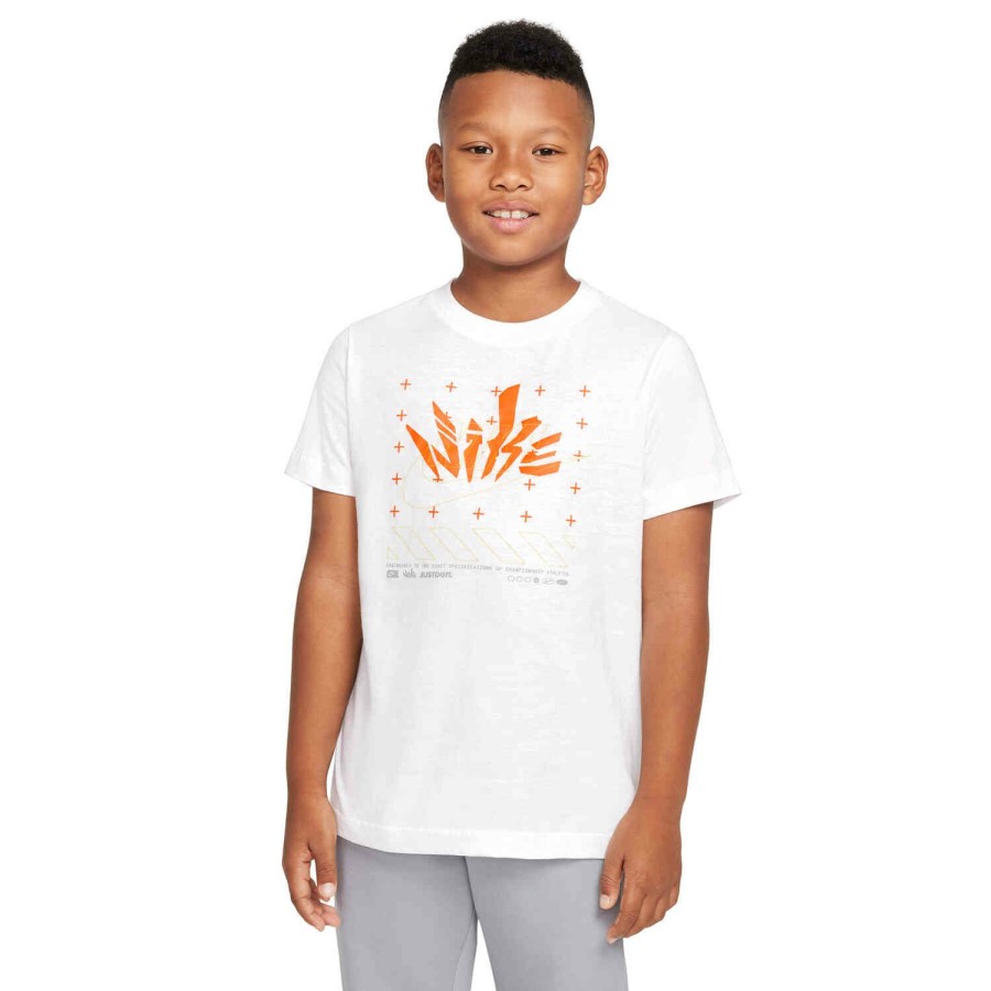 Soccer Apparel * | Kids Nike Futura Tee White Soccer Shirts