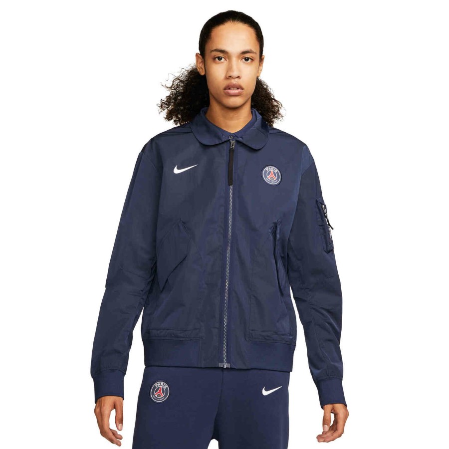 Soccer Apparel * | Nike Psg Bomber Jacket Midnight Navy/Midnight Navy/White Jackets & Sweatshirts