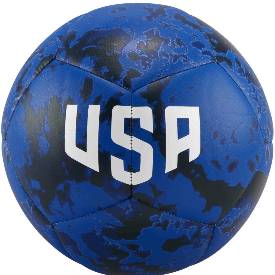 Soccer Equipment * | Nike Usa Pitch Soccer Ball Bright Blue & Dark Obsidian With White Soccer Equipment