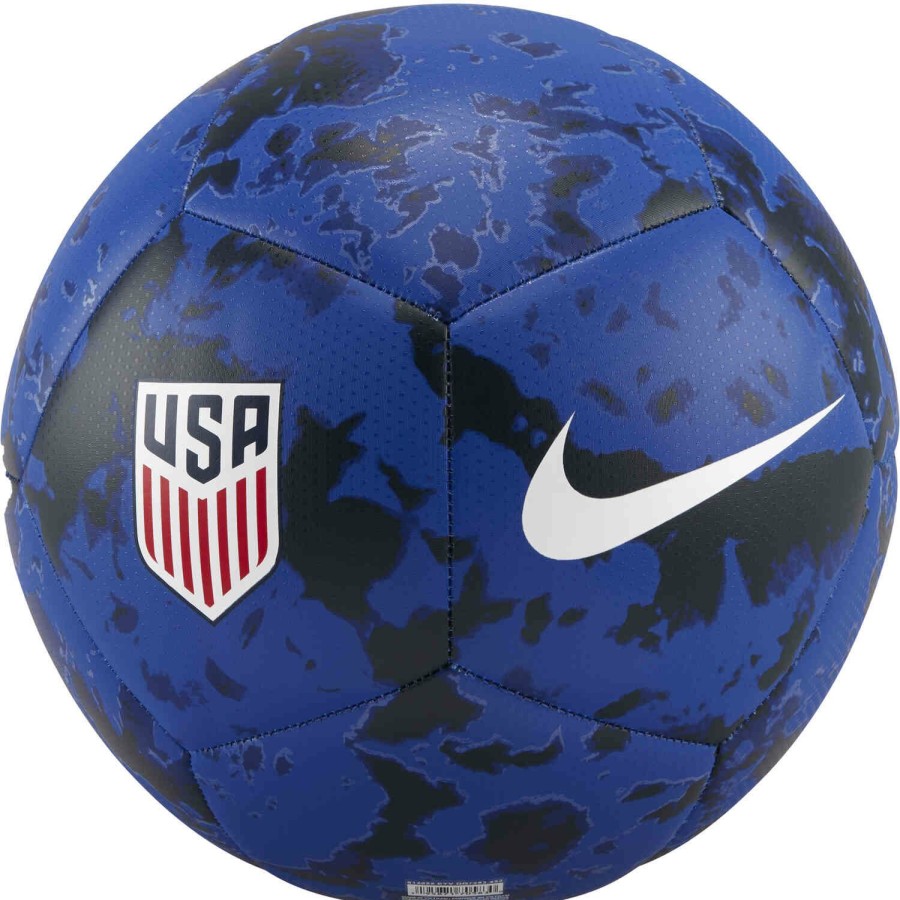 Soccer Equipment * | Nike Usa Pitch Soccer Ball Bright Blue & Dark Obsidian With White Soccer Equipment