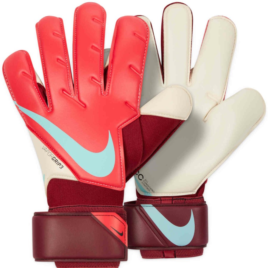 Soccer Equipment * | Nike Vapor Grip3 Goalkeeper Gloves Siren Red & Team Red With Dynamic Blue Soccer Equipment