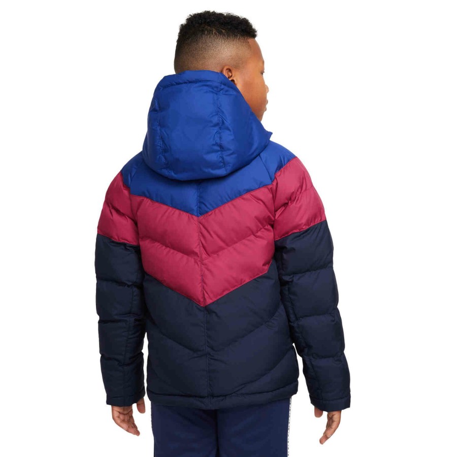 Soccer Apparel * | Kids Nike Barcelona Fill Jacket Deep Royal Blue/Noble Red/Varsity Maize Jackets & Sweatshirts