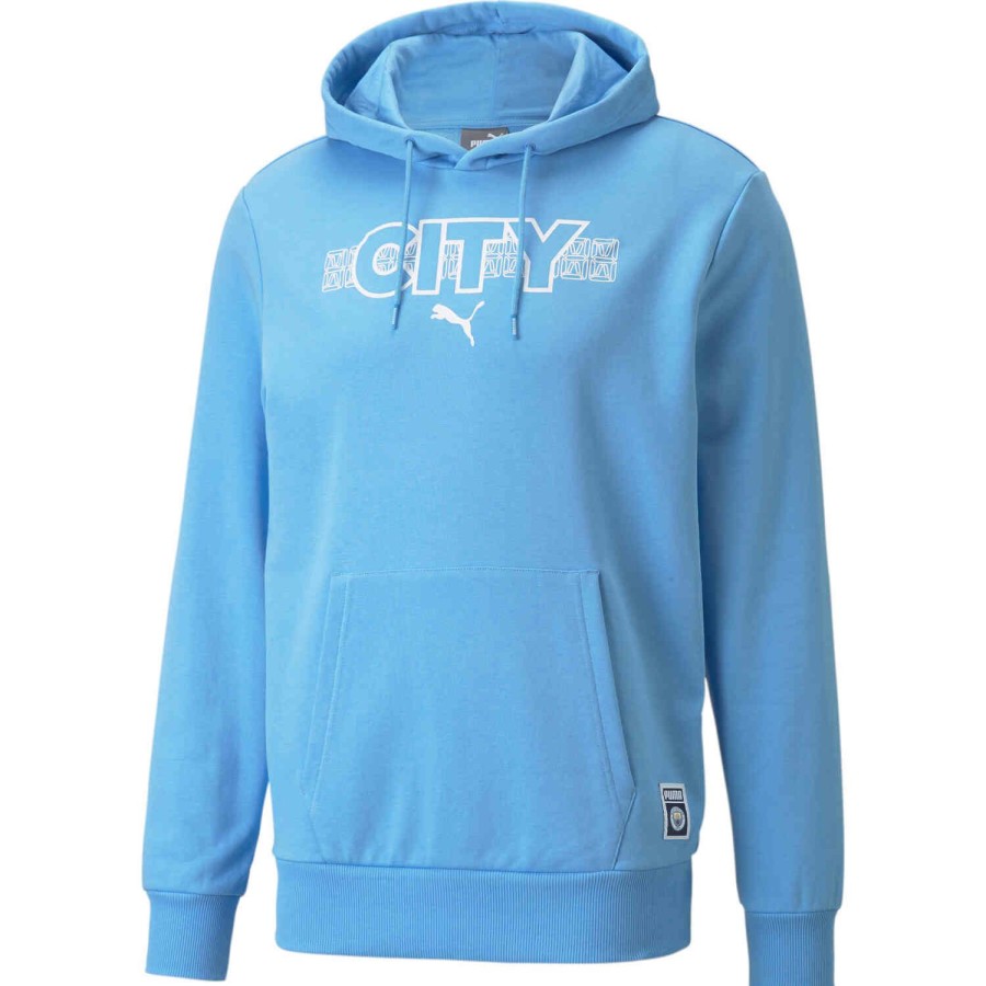 Soccer Apparel * | Puma Manchester City Ftbl Culture Hoodie Team Light Blue/White Jackets & Sweatshirts