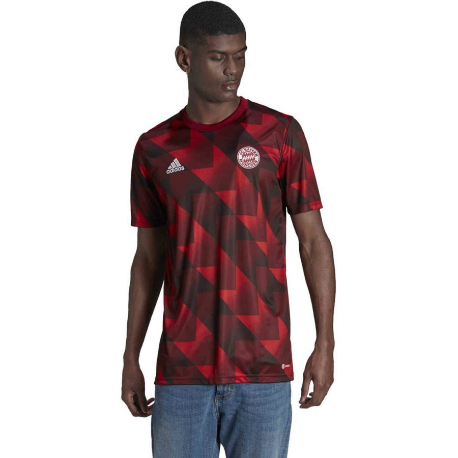 Soccer Apparel * | Adidas Bayern Munich Pre-Match Top Fcb True Red/Burgundy/Black Soccer Shirts