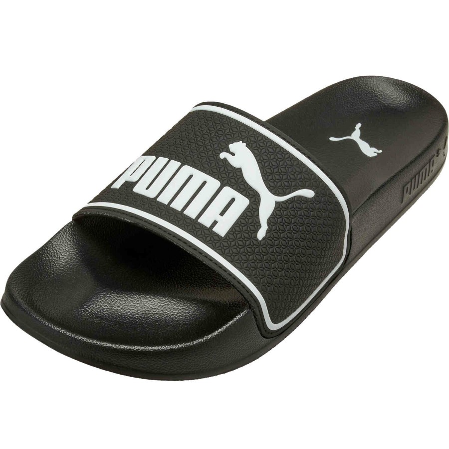 Soccer Shoes * | Kids Puma Leadcat 2.0 Slides Black & White Soccer Shoes