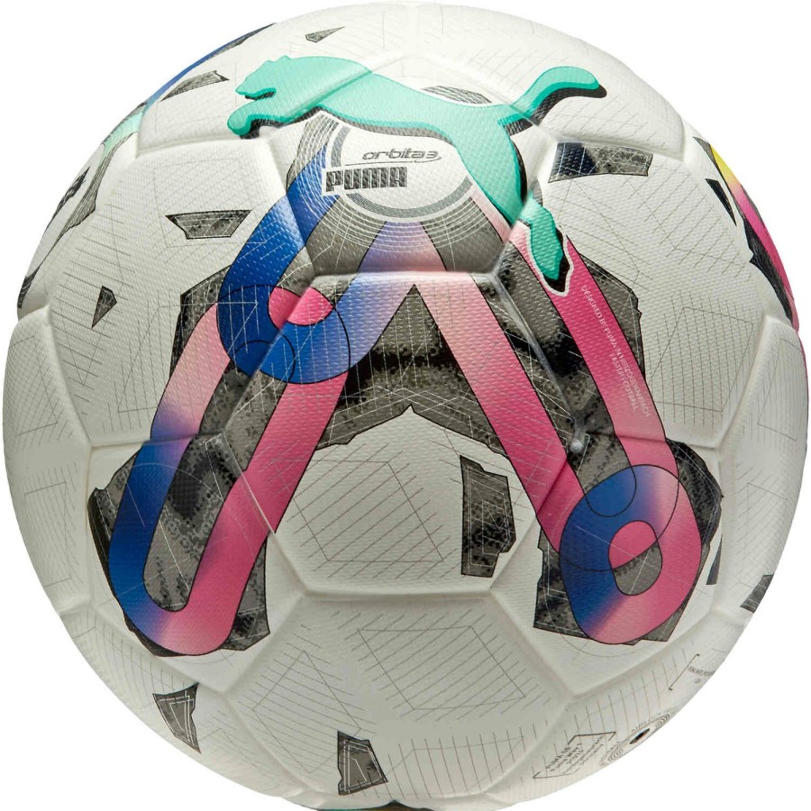 Soccer Equipment * | Puma Orbita 3 Soccer Ball White & Multi Color Soccer Equipment