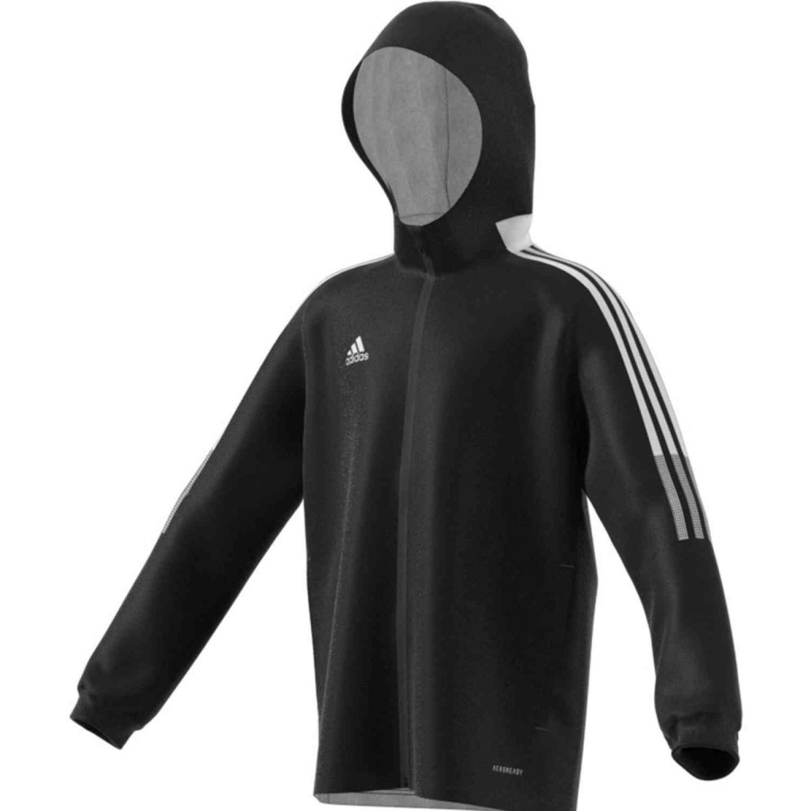 Soccer Apparel * | Kids Adidas Tiro21 Windbreaker Jacket Black Jackets & Sweatshirts