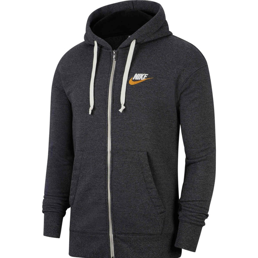 Soccer Apparel * | Nike Heritage Full-Zip Hoodie Black/Heather Jackets & Sweatshirts