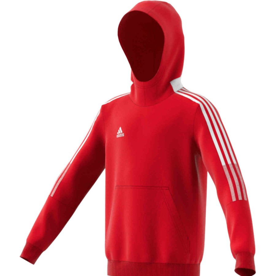 Soccer Apparel * | Kids Adidas Tiro21 Fleece Hoodie Power Red Jackets & Sweatshirts