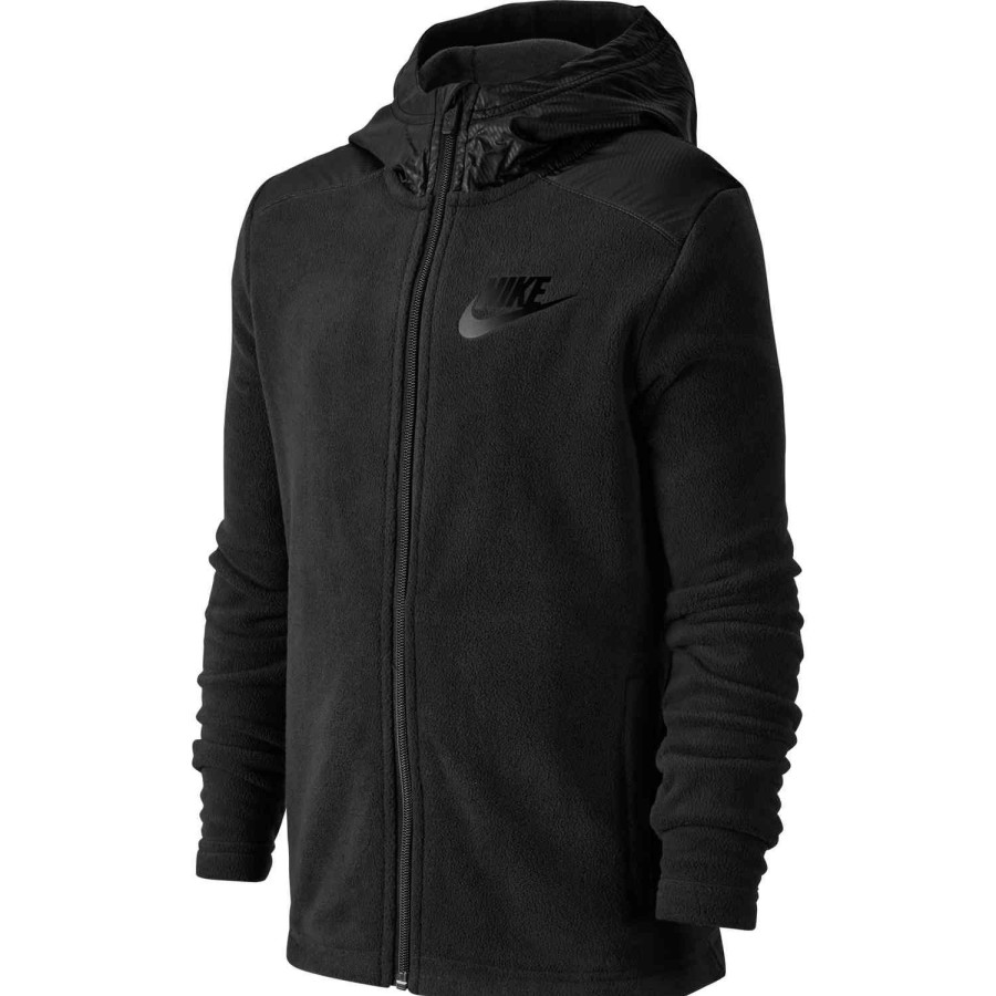 Soccer Apparel * | Kids Nike Winterized Full-Zip Hoodie Black Jackets & Sweatshirts