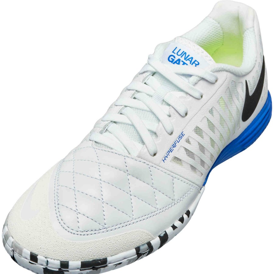 Soccer Shoes * | Nike Lunargato Ii Ic White & Black With Glacier Blue With Racer Blue Soccer Shoes