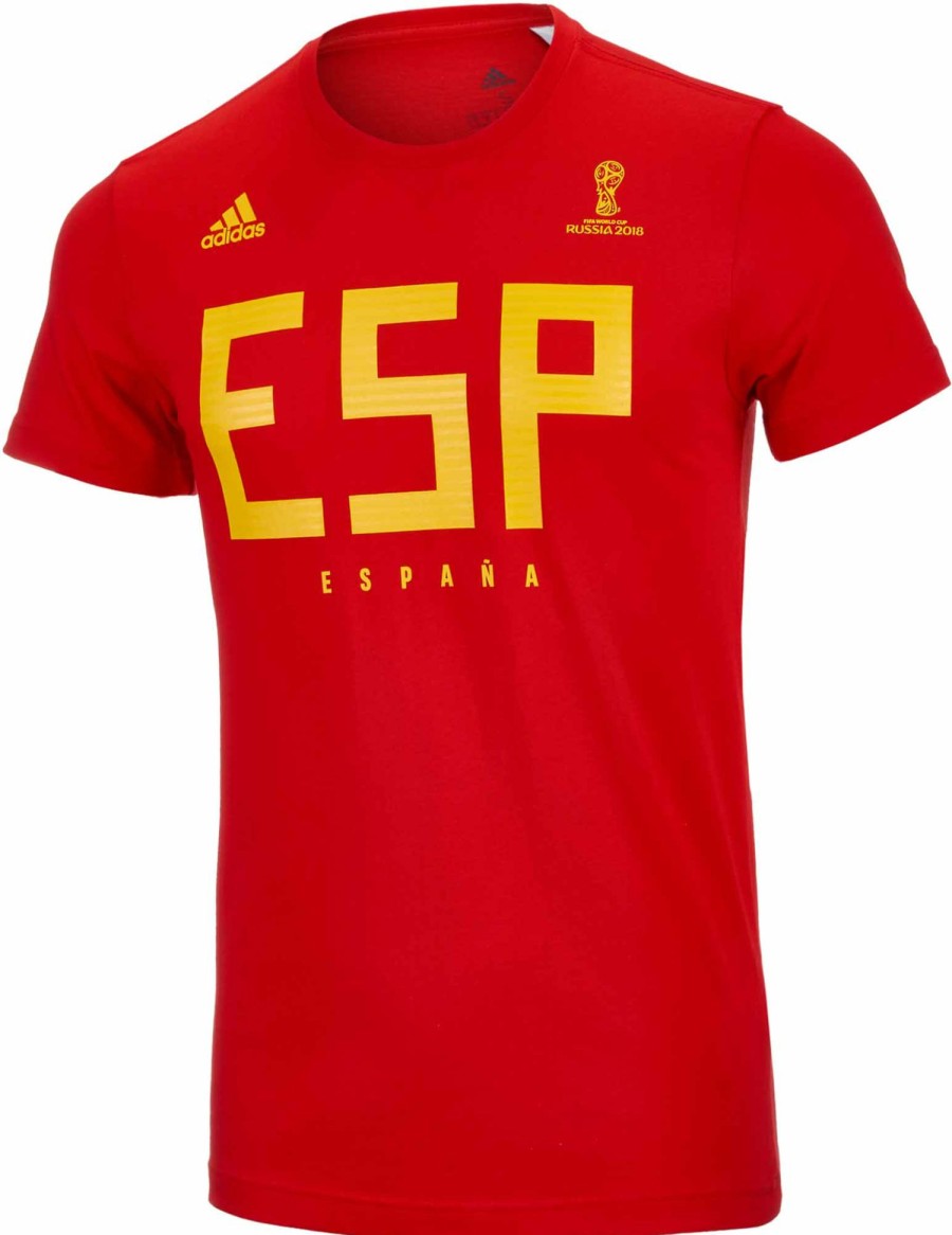 Soccer Apparel * | Adidas Spain Tee Red Soccer Shirts