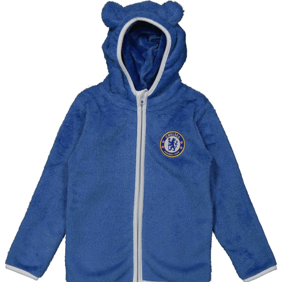 Soccer Apparel * | Kids Chelsea Full-Zip Teddy Hoodie Royal Jackets & Sweatshirts