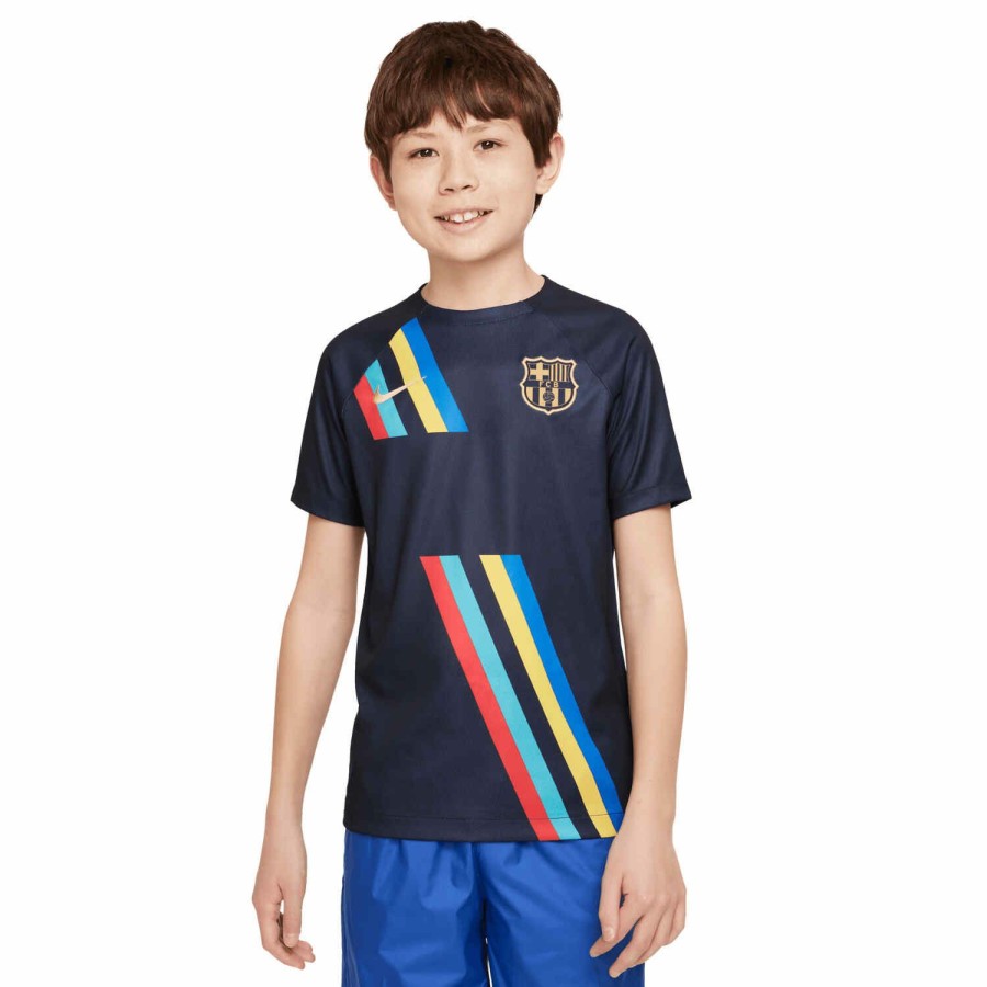 Soccer Apparel * | Kids Nike Barcelona Away Pre-Match Top 2022/23 Soccer Shirts