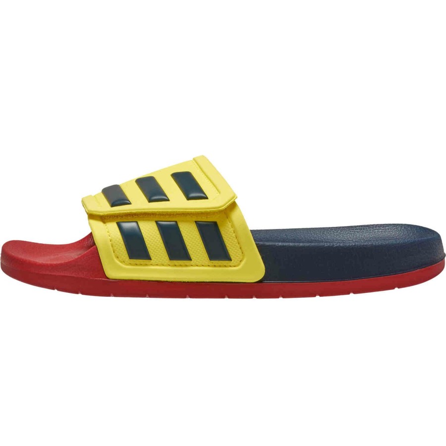 Soccer Shoes * | Adidas Colombia Adilette Tnd Slides Bright Yellow & Navy With Power Red Soccer Shoes