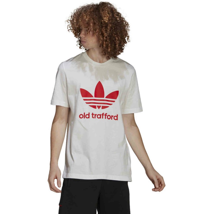 Soccer Apparel * | Adidas Originals Manchester United Old Trafford Trefoil Tee White Soccer Shirts