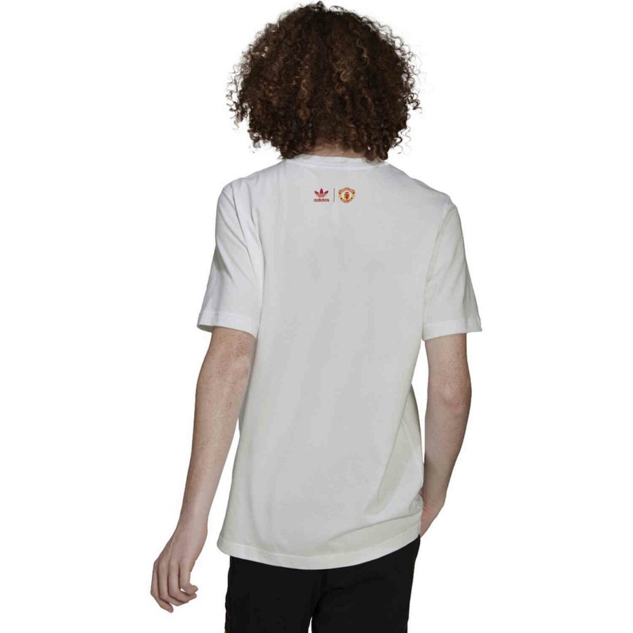 Soccer Apparel * | Adidas Originals Manchester United Old Trafford Trefoil Tee White Soccer Shirts