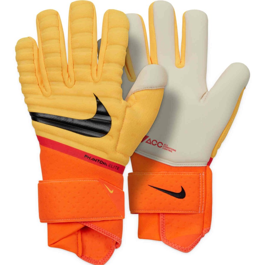 Soccer Equipment * | Nike Phantom Elite Goalkeeper Gloves Laser Orange & Total Orange With Black Soccer Equipment