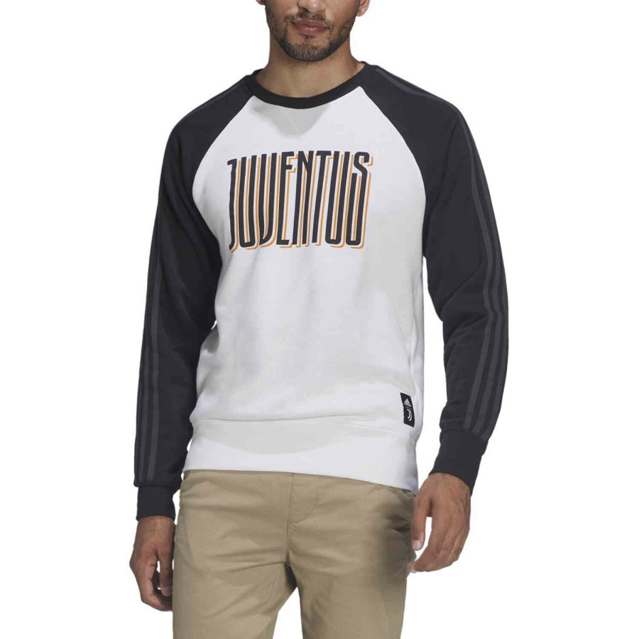 Soccer Apparel * | Adidas Juventus Graphic Crew Sweatshirt Black/White Jackets & Sweatshirts