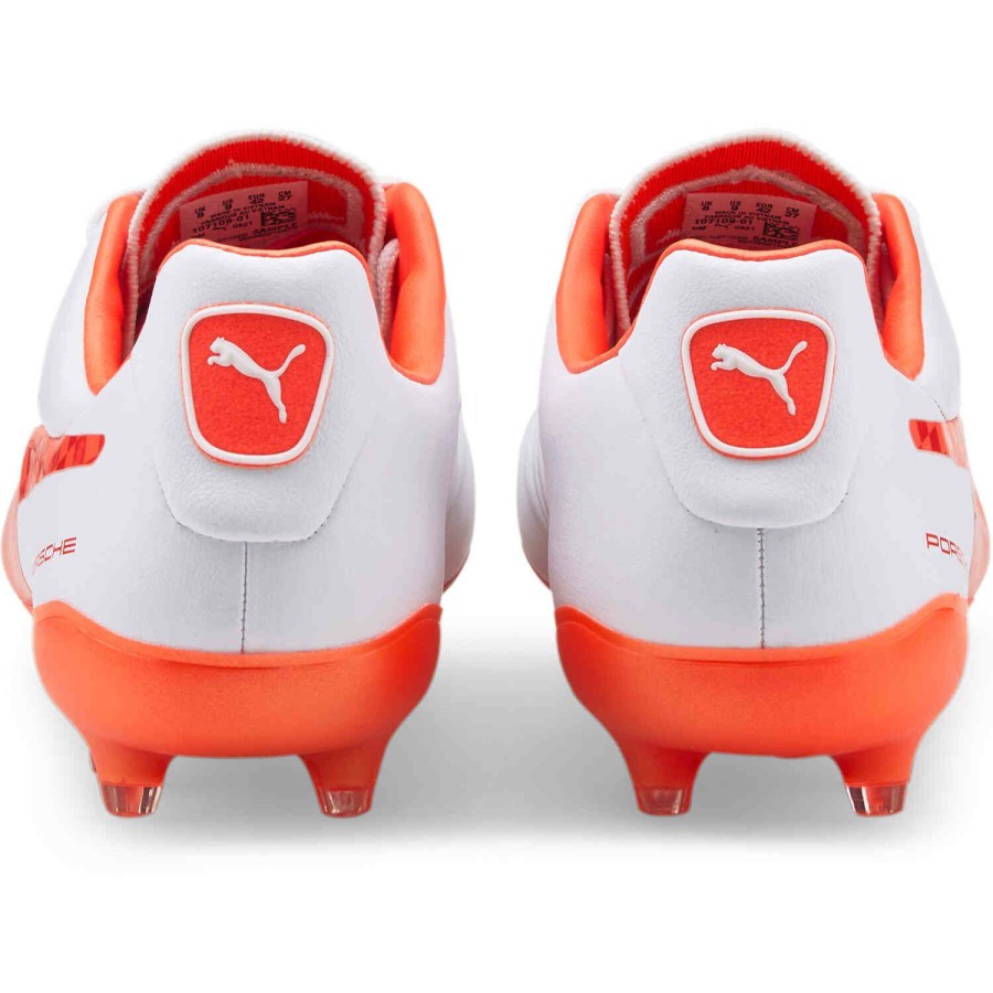 Soccer Shoes * | Puma Ralley King Platinum 21 Fg White & Nrgy Red With Black Soccer Shoes