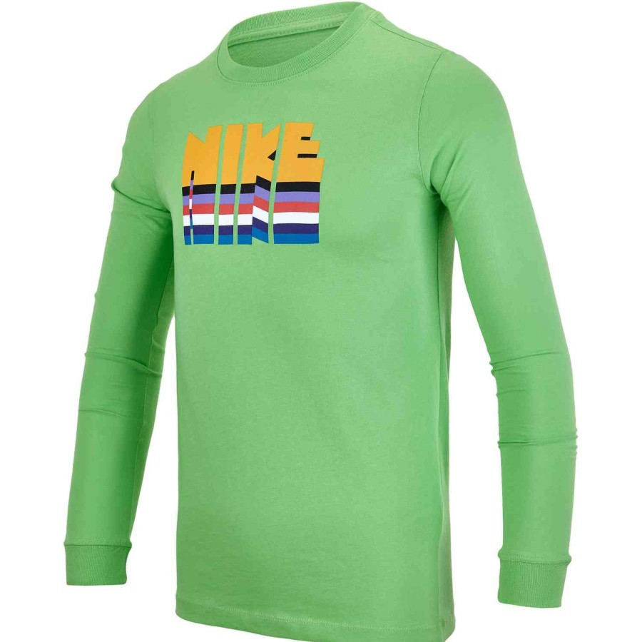 Soccer Apparel * | Kids Nike Babyteeth L/S Tee Green Nebula Soccer Shirts