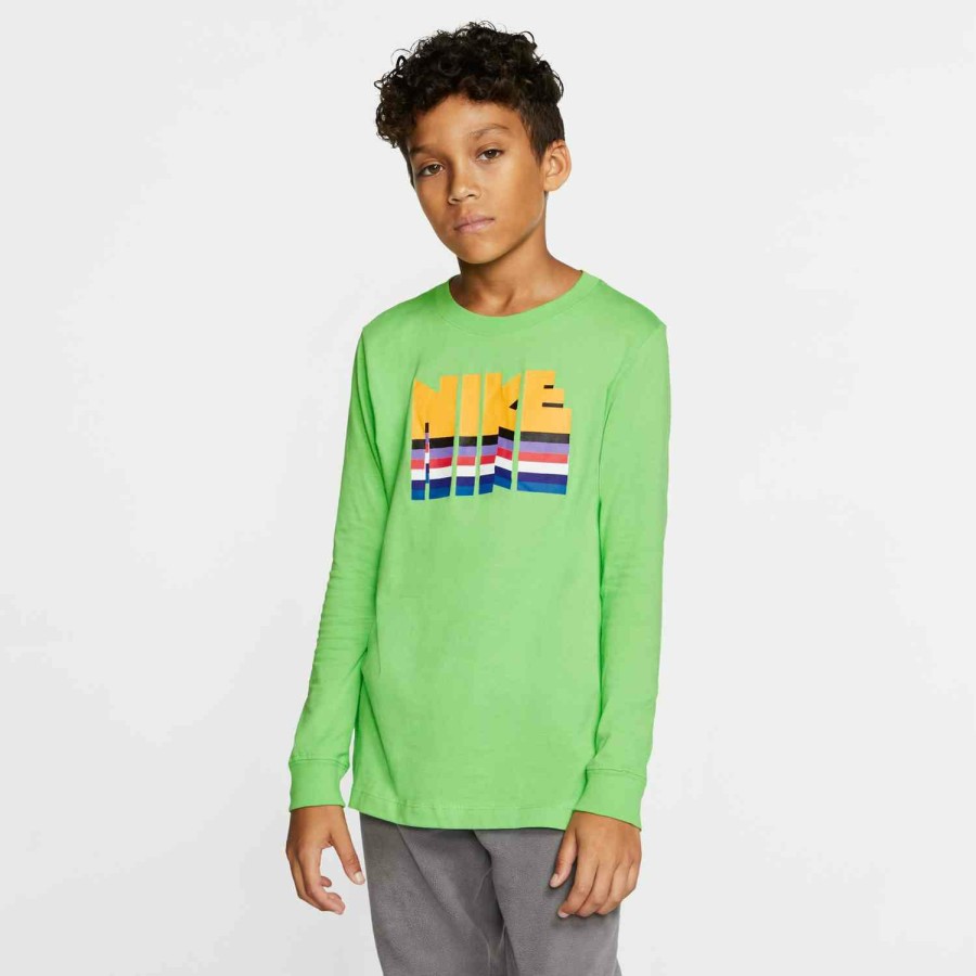 Soccer Apparel * | Kids Nike Babyteeth L/S Tee Green Nebula Soccer Shirts