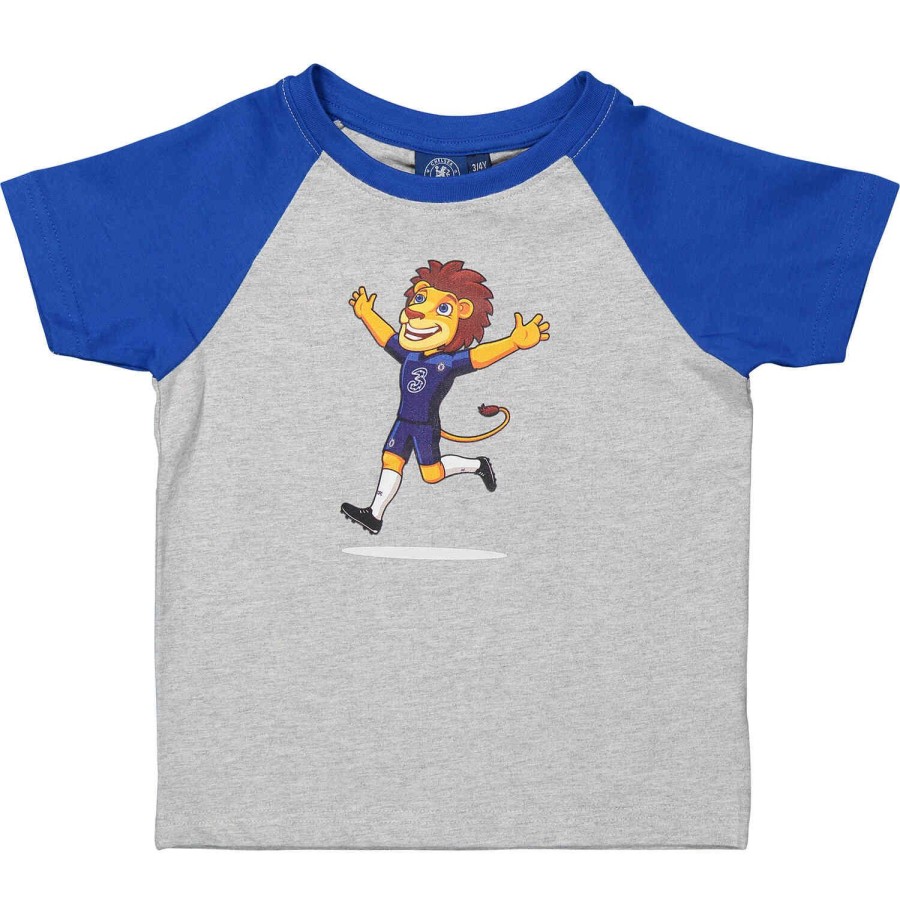 Soccer Apparel * | Kids Chelsea Mascot Tee Grey Melange/Royal Soccer Shirts