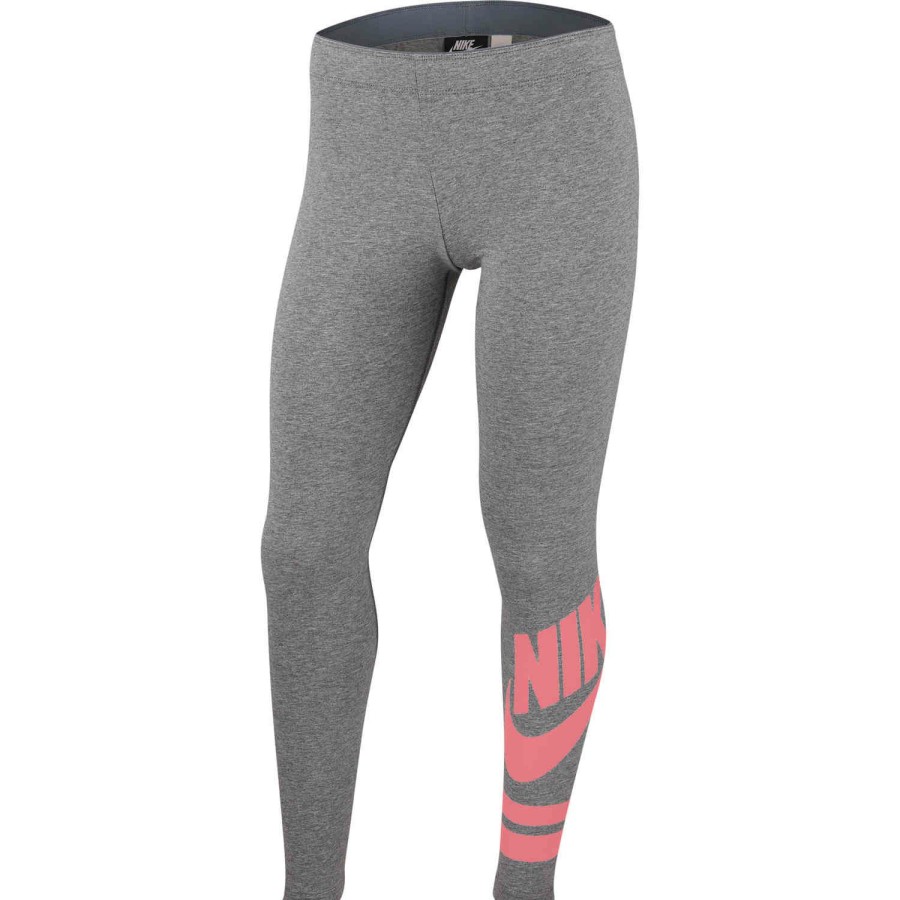 Soccer Apparel * | Girls Nike Gx3 Favorite Leggings Carbon Heather/Pink Gaze Soccer Pants