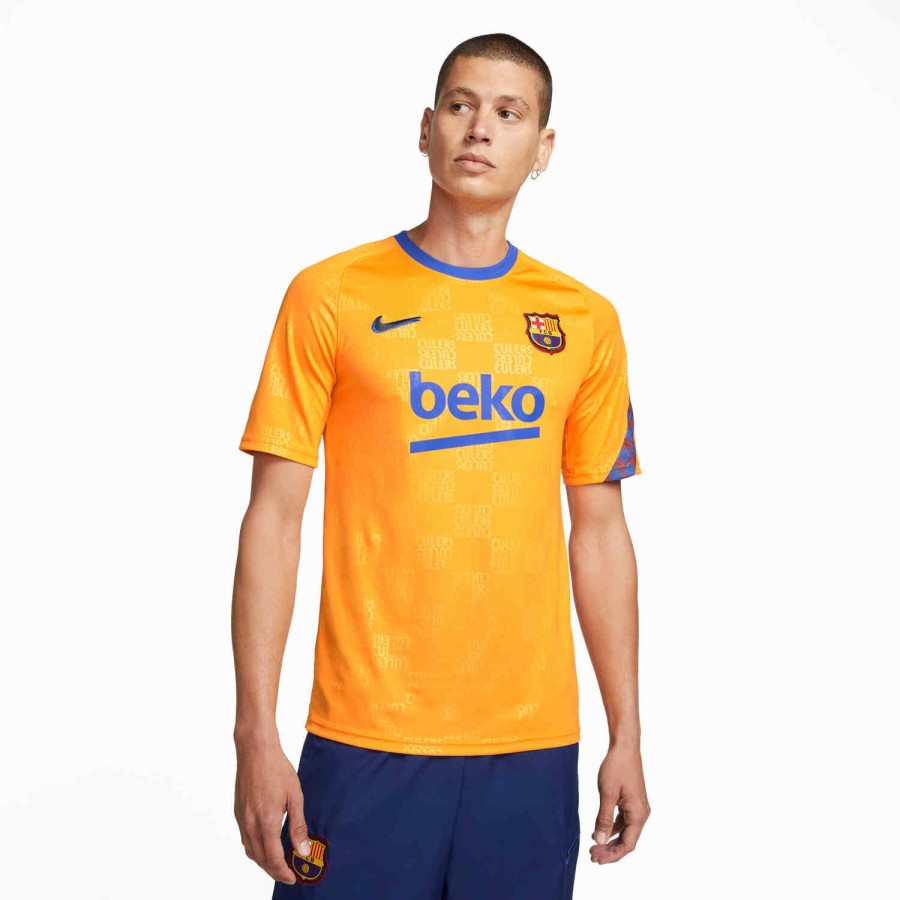 Soccer Apparel * | Nike Barcelona Pre-Match Top Vivid Orange/Game Royal/Black Soccer Shirts