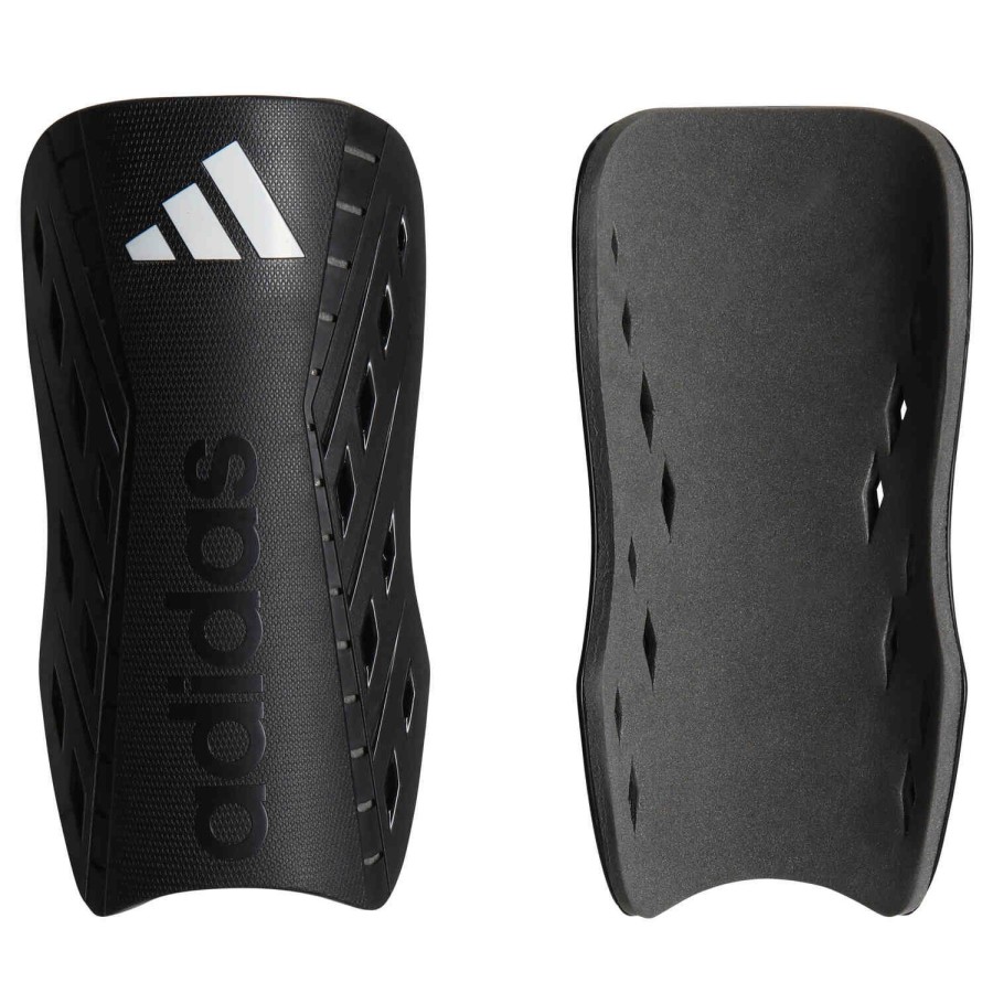 Soccer Equipment * | Adidas Classics Club Shin Guards Black & White With White Soccer Equipment