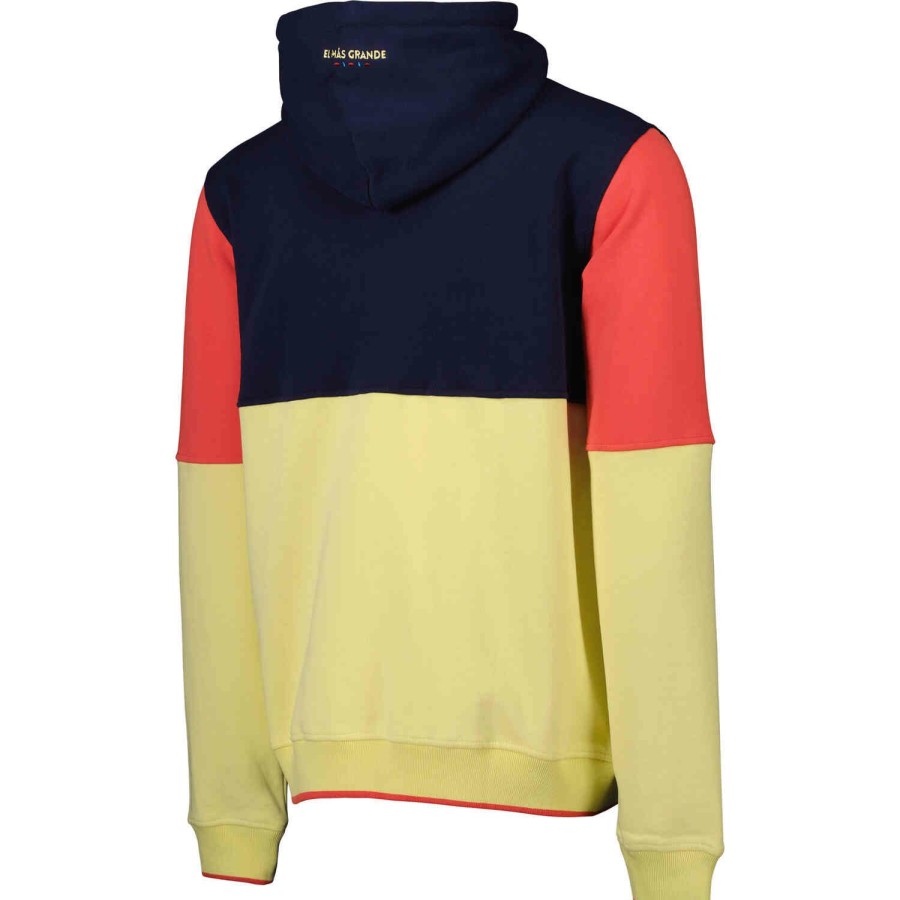 Soccer Apparel * | Club America Color Block Full-Zip Hoodie Ca Yellow Jackets & Sweatshirts