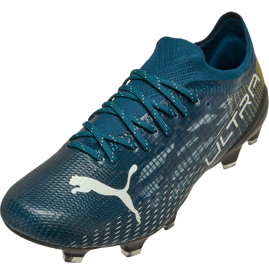 Soccer Shoes * | Puma First Mile Ultra 1.3 Fg Intense Blue & Ivory Glow With Mineral Yellow With Black Soccer Shoes