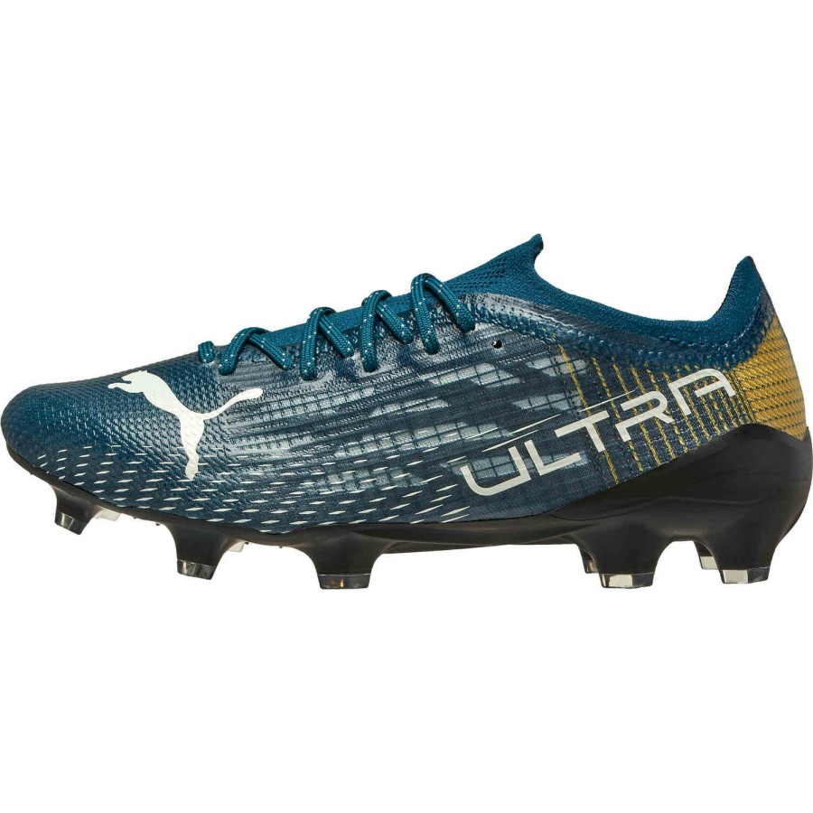 Soccer Shoes * | Puma First Mile Ultra 1.3 Fg Intense Blue & Ivory Glow With Mineral Yellow With Black Soccer Shoes