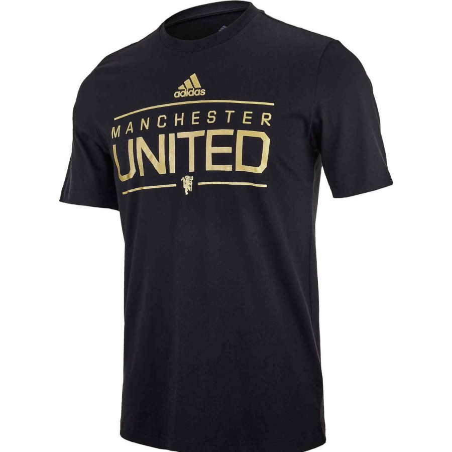 Soccer Apparel * | Adidas Manchester United Graphic Tee Black Soccer Shirts