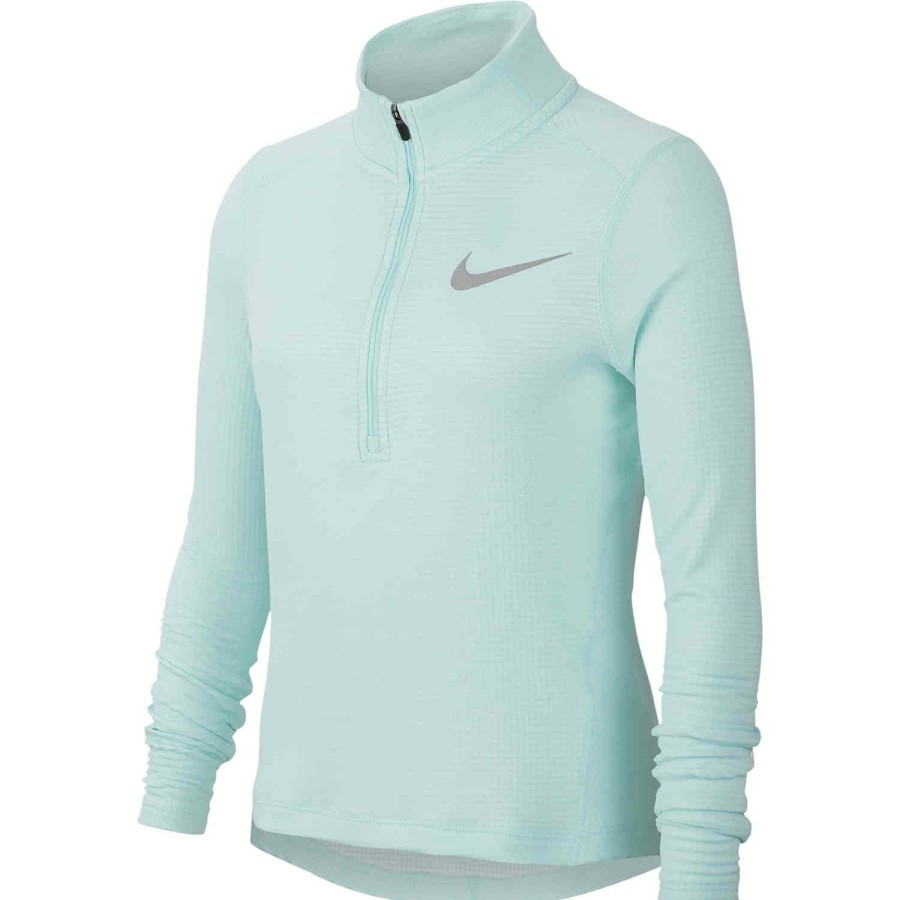 Soccer Apparel * | Girls Nike 1/2 Zip Training Top Teal Tint Soccer Shirts