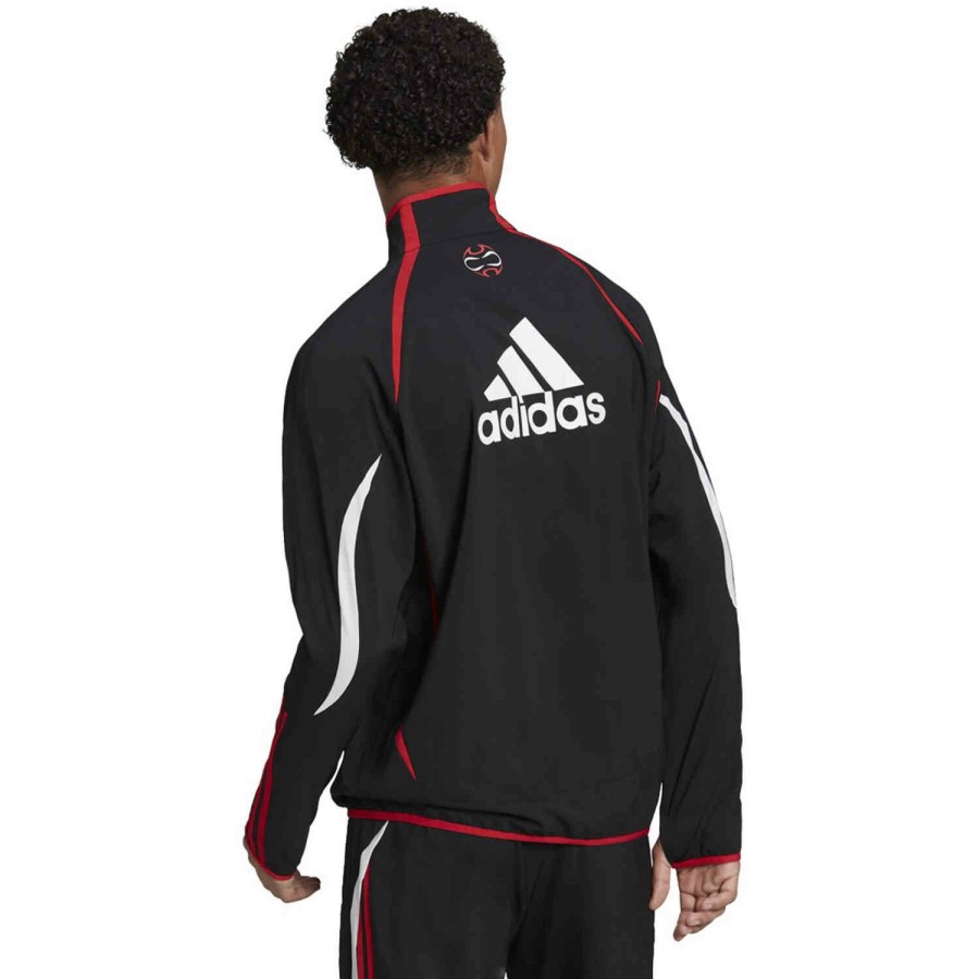 Soccer Apparel * | Adidas Manchester United Teamgeist Woven Jacket Black Jackets & Sweatshirts