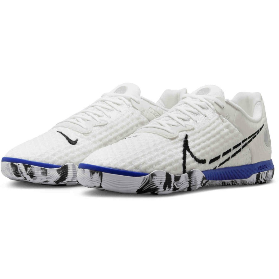 Soccer Shoes * | Nike React Gato Ic White & Black With Racer Blue With Volt Soccer Shoes