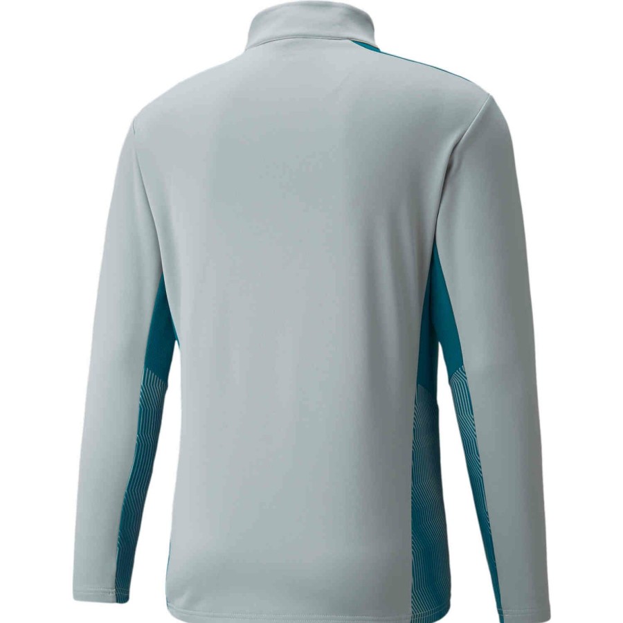 Soccer Apparel * | Puma Manchester City 1/4 Zip Drill Top Quarry/Ocean Depths Jackets & Sweatshirts