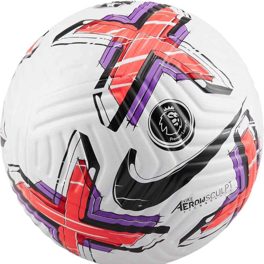 Soccer Equipment * | Nike Premier League Flight Official Match Soccer Ball White & Bright Crimson With Black Soccer Equipment