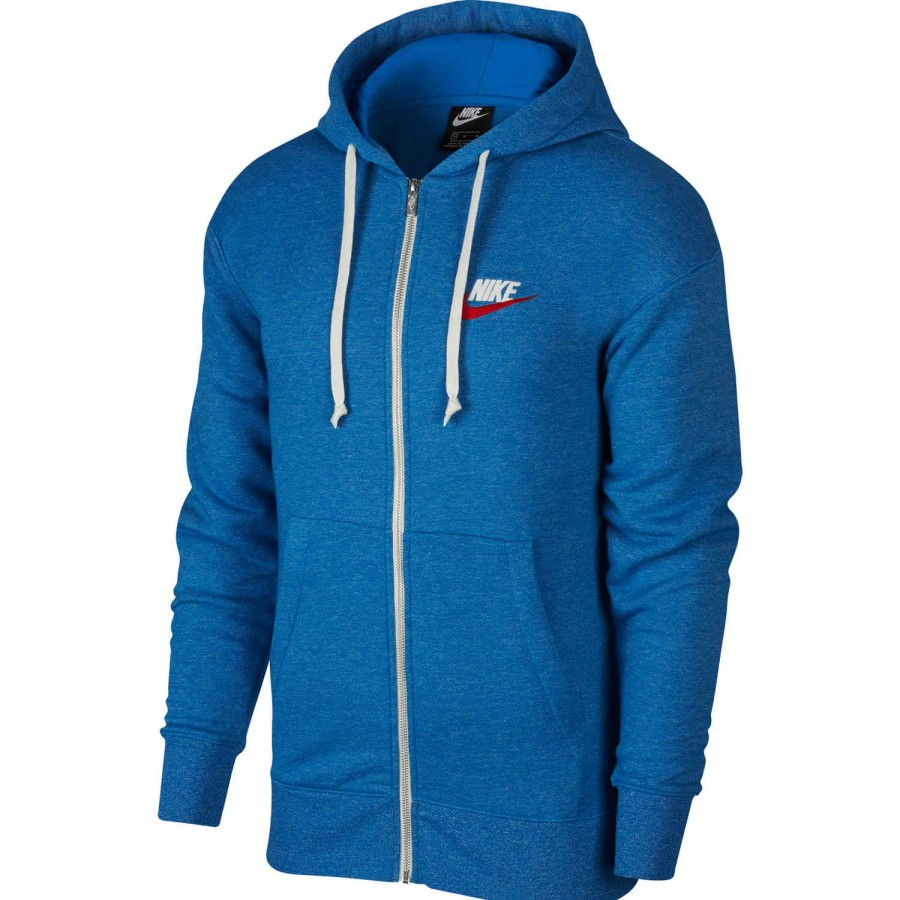 Soccer Apparel * | Nike Heritage Full-Zip Hoodie Battle Blue/Heather Jackets & Sweatshirts