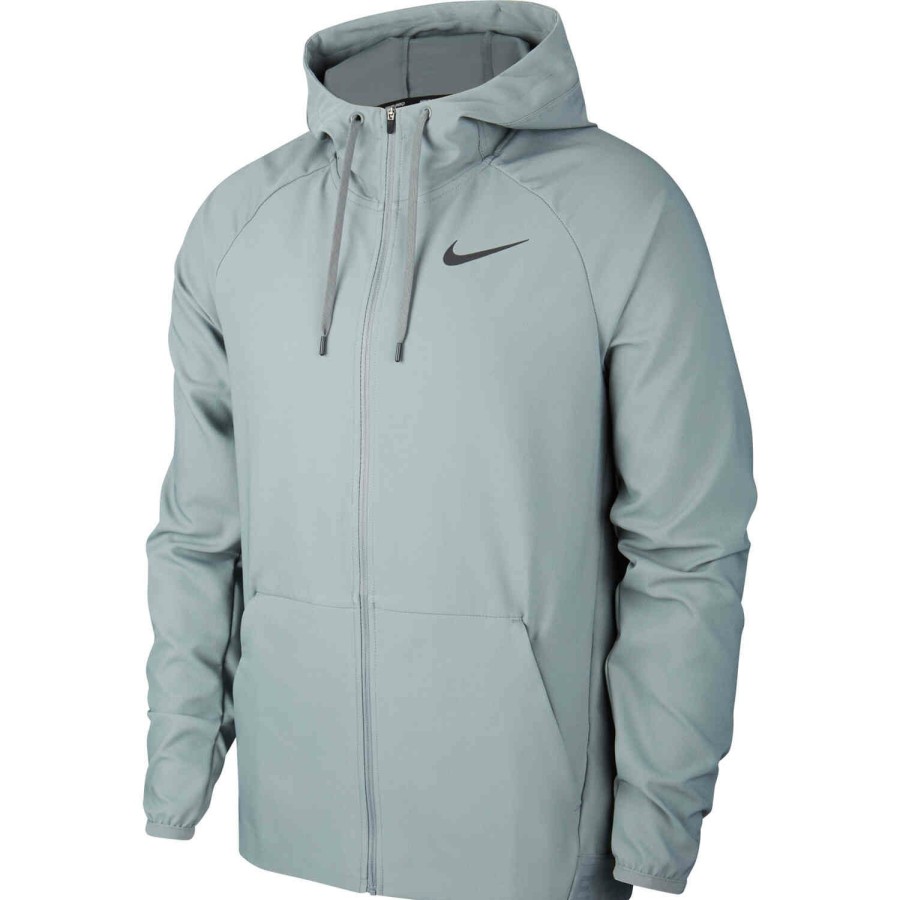 Soccer Apparel * | Nike Pro Flex Vent Max Hooded Jacket Smoke Grey/Black Jackets & Sweatshirts