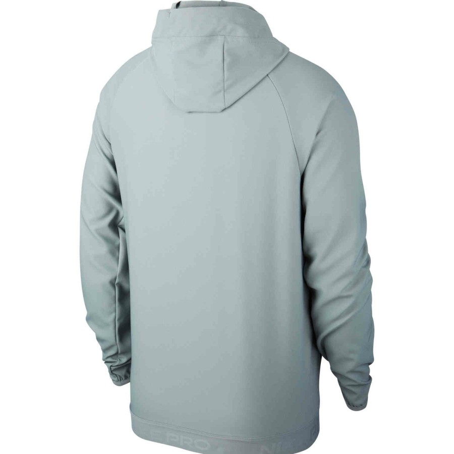 Soccer Apparel * | Nike Pro Flex Vent Max Hooded Jacket Smoke Grey/Black Jackets & Sweatshirts