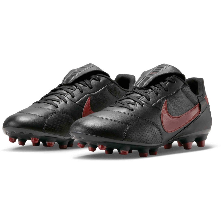 Soccer Shoes * | Nike Premier Iii Fg Black & Team Red With Black Soccer Shoes