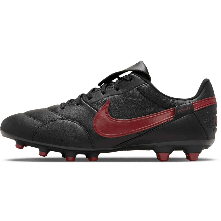 Soccer Shoes * | Nike Premier Iii Fg Black & Team Red With Black Soccer Shoes