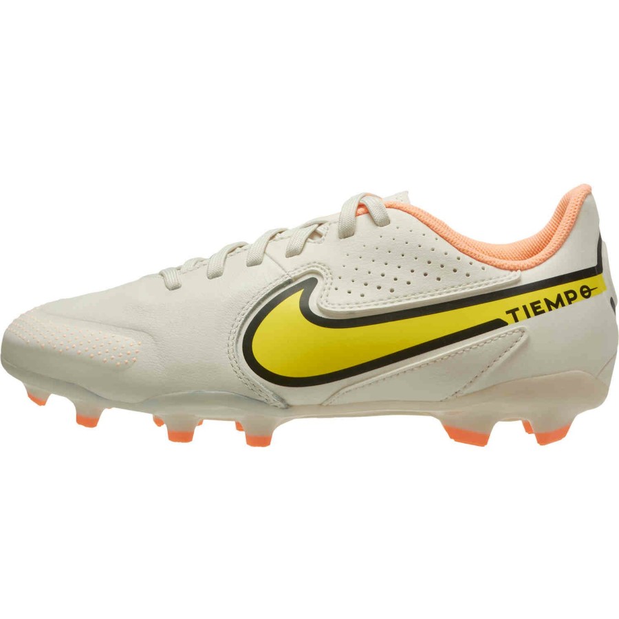 Soccer Shoes * | Kids Nike Tiempo Legend 9 Academy Fg Phantom & Yellow Strike With Sunset Glow Soccer Shoes