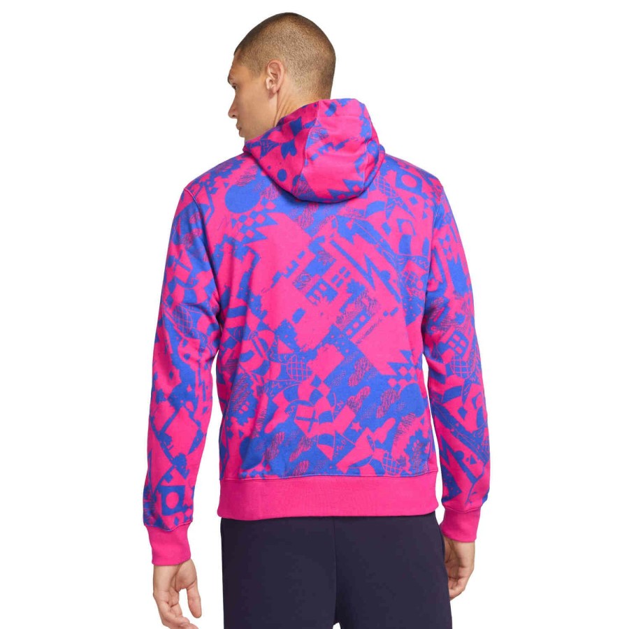 Soccer Apparel * | Nike Barcelona Full-Zip Lifestyle Hoodie Fireberry/Hyper Royal/Hyper Royal Jackets & Sweatshirts